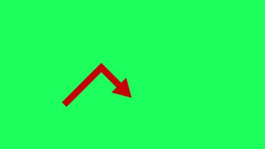 Eğilimli ok animasyonu. Yukarı ok simgesi. Canlandırılmış büyüme oku