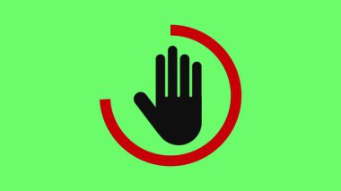 Yeşil arka planda giriş işareti animasyonu yok. Tabela animasyonuna dokunma. El işaretini durdur
