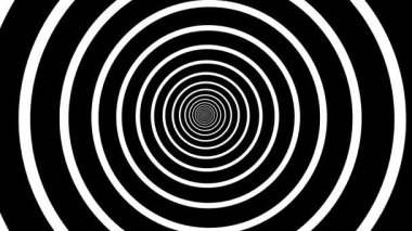 Siyah arka planda beyaz daireler animasyonu. Siyah ekranda eşmerkezli daireler hareket ediyor