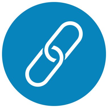 Beyaz arkaplanda mavi halka simgesi izole edildi. Bağlantı simgesi. Vektör illüstrasyonu