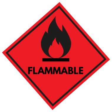 Yanıcı tehlike uyarısı. Tehlike alarmı. Vektör illüstrasyonu