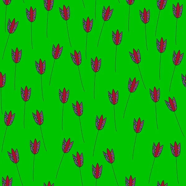 Tulpaner-av-stark-grön — Stock vektor