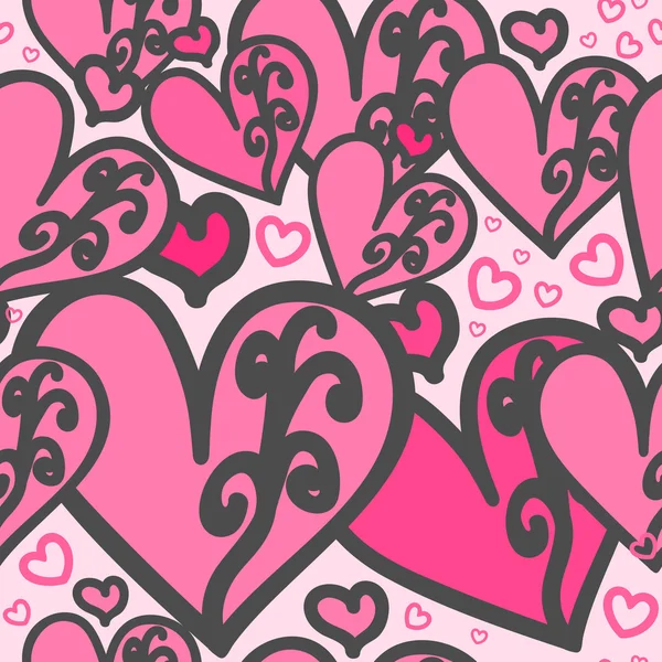 Sömlös hjärta rosa — Stock vektor