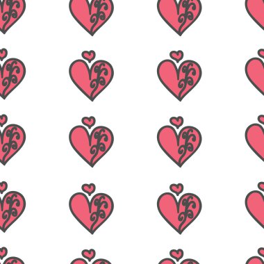 Dikişsiz desen kalp pembe