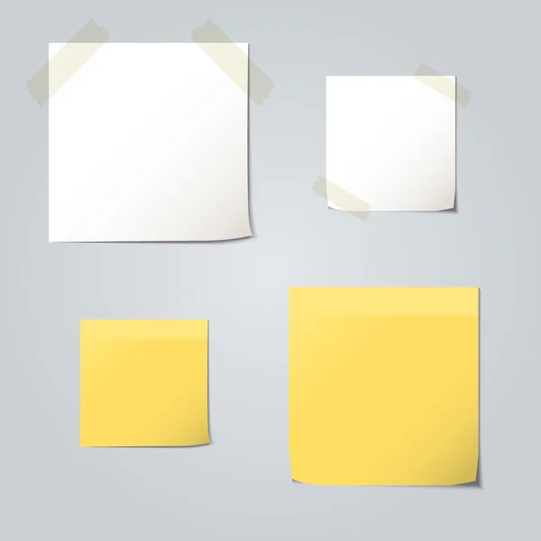 Colecciones de conjuntos de papel plegado blanco y amarillo — Archivo Imágenes Vectoriales