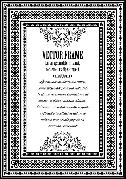 Cornice decorata vintage con testo campione — Vettoriale Stock