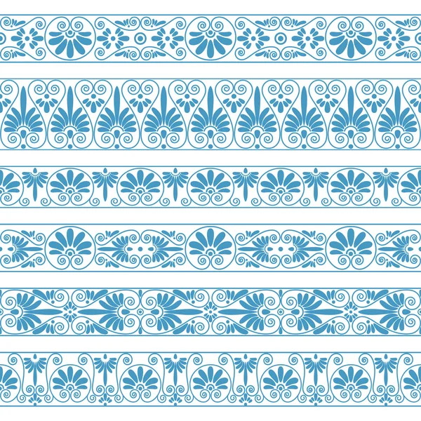 Bordures antiques de couleur bleue sur le fond blanc . — Image vectorielle