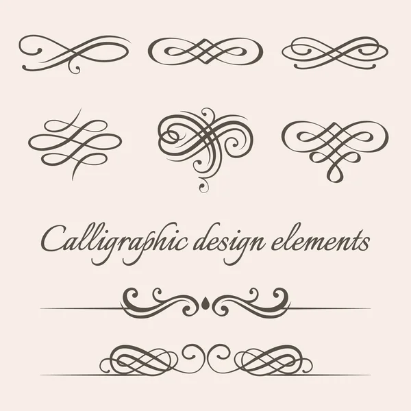 Conjunto vectorial de elementos de diseño caligráficos y decorativos de página . — Archivo Imágenes Vectoriales