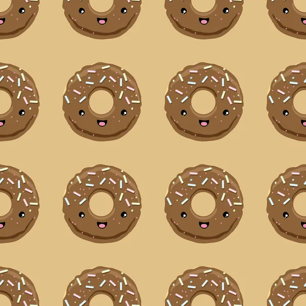 Безшовний візерунок з шоколадними глазурованими пончиками — стоковий вектор