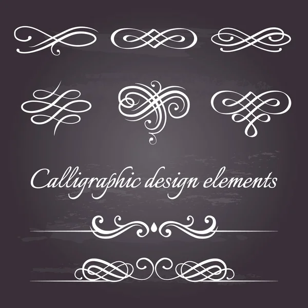 Set vettoriale di elementi di design calligrafici e decorativi di pagina . — Vettoriale Stock