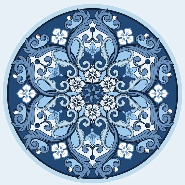 Ethnische runde ornamentale Mandala. Vektorillustration — Stockvektor