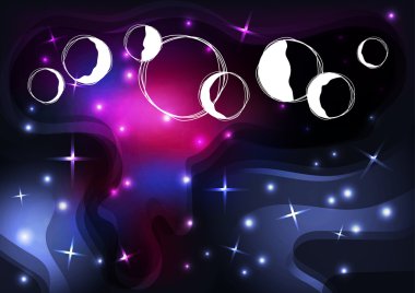 Uzay, ay ve yıldızlar arka plan