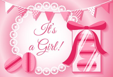 Bademli kurabiye ile kız kartıdır. Bebek duş kartı