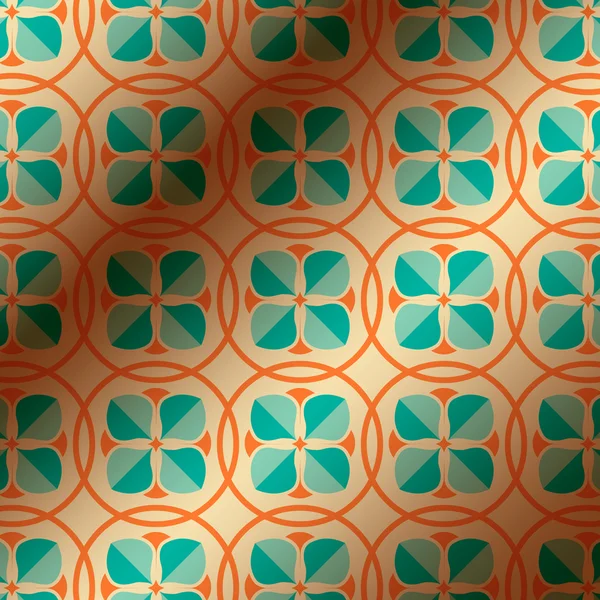 Su yeşili ile Retro geometrik desen turuncu daire içinde bırakır