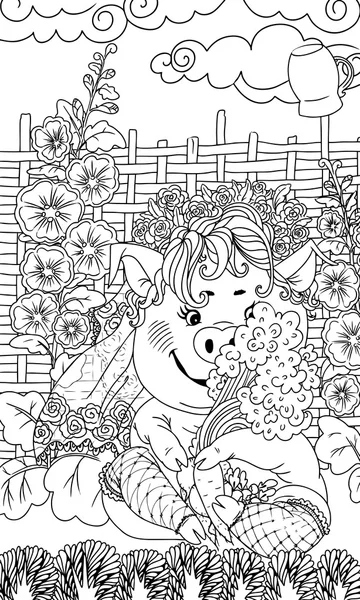 Sebze bir buket ile domuz