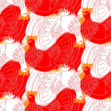 Kırmızı ve beyaz horoz