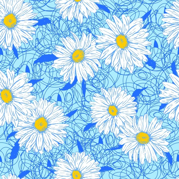 Dantel arka plan üzerinde beyaz papatya