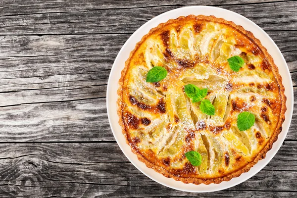 Hausgemachter Apfelkuchen mit Puderzucker bestreut — Stockfoto