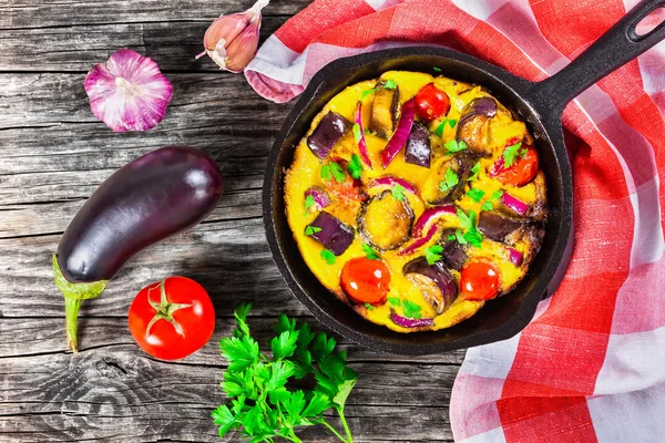 Single Servir Paleo Breakfast Skillet ovos mexidos e vegeta — Fotografia de Stock