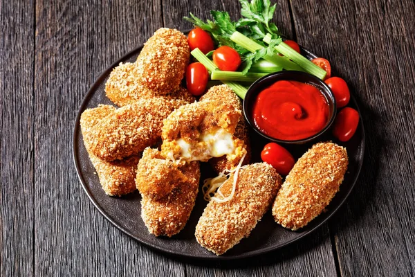 Suppli Telefono Italian Fast Food Mozzarellával Töltött Sült Rizs Krokettek — Stock Fotó