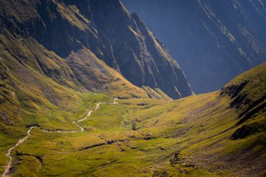 Bir nehir Karpat Dağları, Romanya ile güzel yeşil vadi