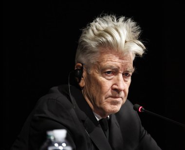 KIEV, UKRAINE - NOV 17, 2017: Amerikalı film yapımcısı David Lynch 'in basın toplantısı. 