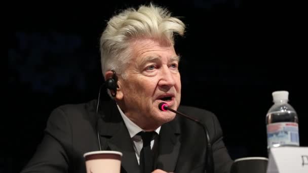 Kiev Ukraine Nov 2017 Presskonferens Den Amerikanske Filmaren David Lynch — Stockvideo