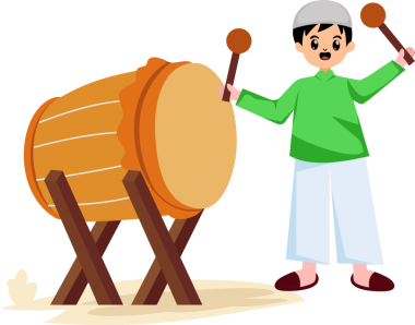 Müslüman çocuk davul çalıyor. Geleneksel davul çalan Müslüman çocuk. İslami kutlama