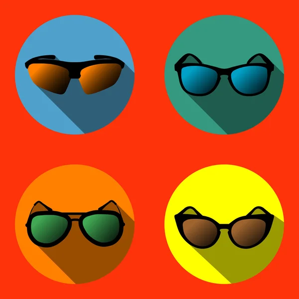 4 lunettes de soleil — Image vectorielle