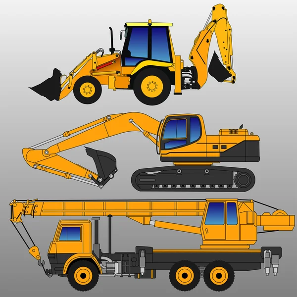 Construction machinery collection — Stock Vector