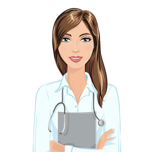 Doctor woman portrait — Stock Vector