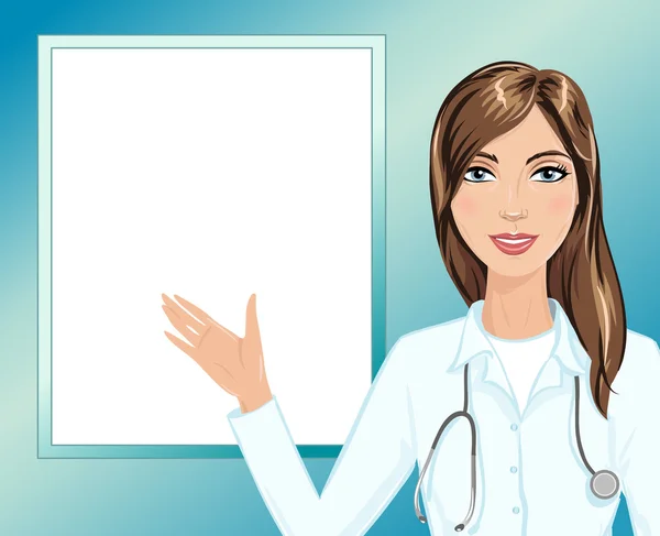 Doctor woman portrait — Stock Vector