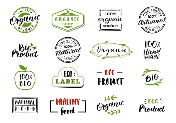 Letras Caligrafía Dibujadas Mano Para Logotipos Etiquetas Iconos Productos Naturales Ilustraciones De Stock Sin Royalties Gratis