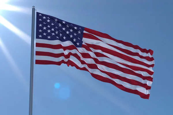 Amerikaanse vlag wapperend — Stockfoto