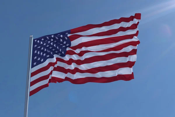 Amerikan bayrağı dalgalanıyor — Stok fotoğraf