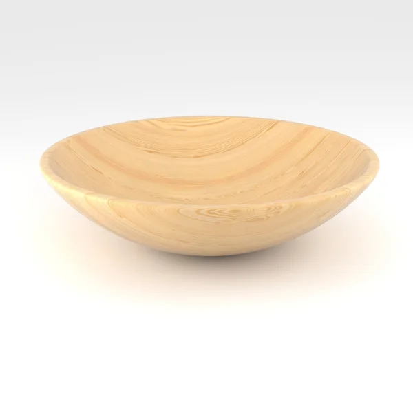 Beyaz arka planda ahşap kâse