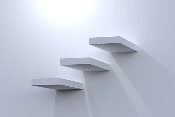 Beyaz duvar arka merdivenlerinde