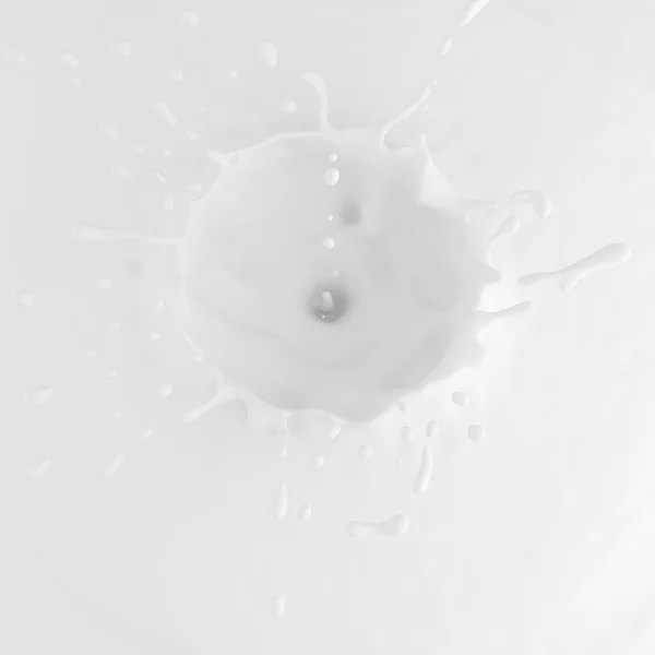 Melk splash close-up — Stockfoto