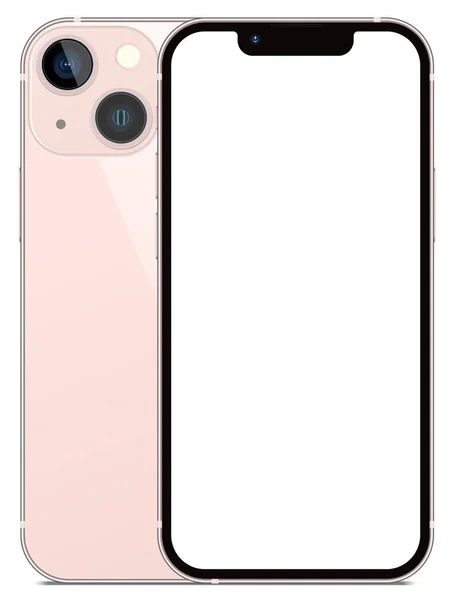 Anapa ロシア連邦 2021年9月17日 新しいピンク仕上げカラーIphone Mini Front Back Side スマートフォンは白い画面でモックアップします アプリ — ストック写真