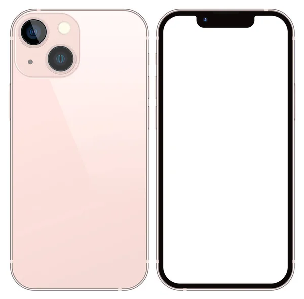 Anapa ロシア連邦 2021年9月17日 新しいピンク仕上げカラーIphone Mini Front Back Side スマートフォンは白い画面でモックアップします アプリ — ストック写真