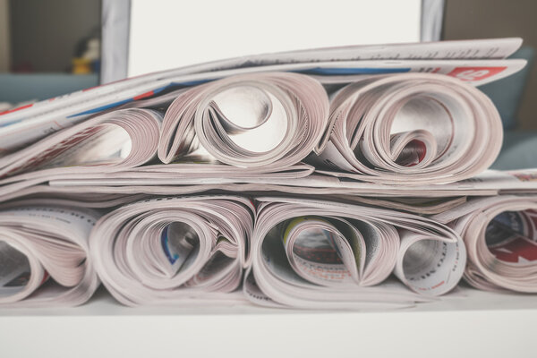 Stack of newspapers