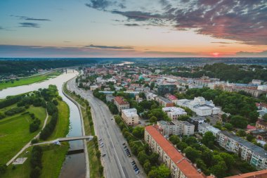 Summer sunset in Kaunas, Lithuania clipart