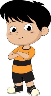 Çocuk stand boşta poz.