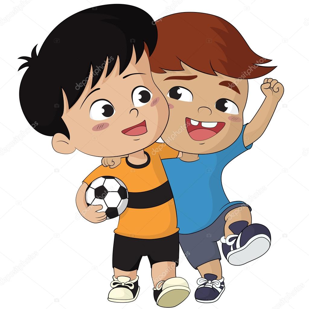 Cartoon soccer kids.Vector and illustration. — Stock Vector © eempris