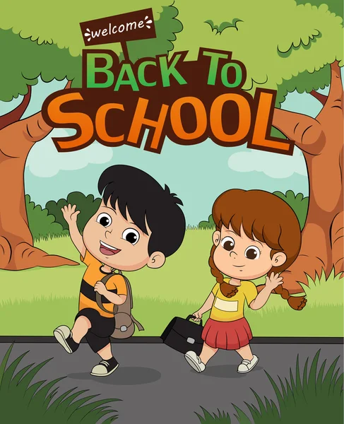 geri okula yürüme school.kid hoş geldiniz.