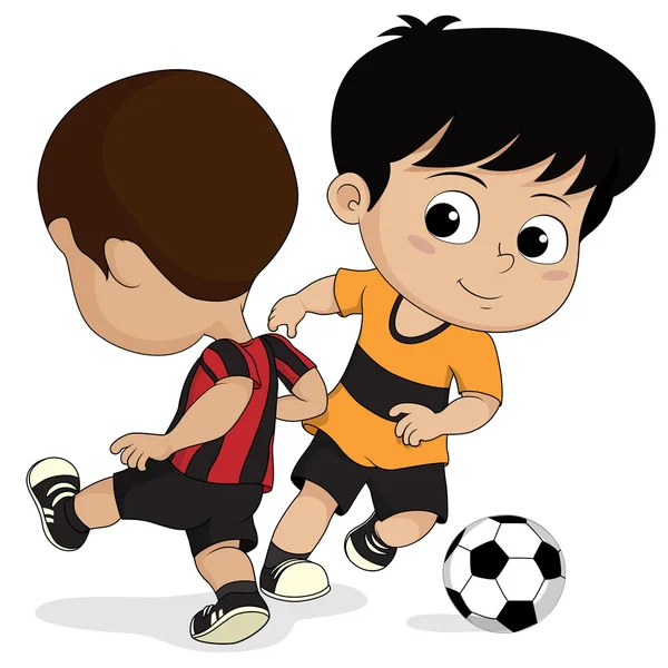 Dessin animé soccer enfants . — Image vectorielle