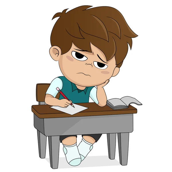 Niño aburrido sobre someting.back a la escuela . — Archivo Imágenes Vectoriales