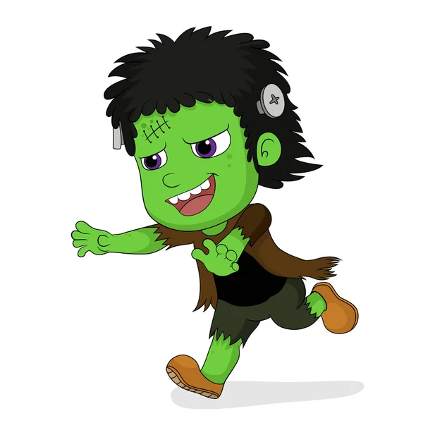 Feliz Halloween.Cute Frankenstein en Halloween . — Archivo Imágenes Vectoriales