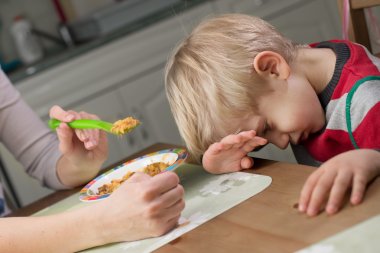 3-4 Years Child Boy Refusing Food clipart