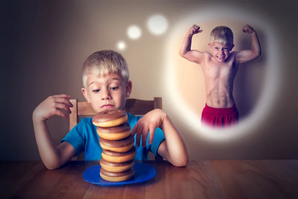 Idea equivocada de los niños Opinión sobre la nutrición —  Fotos de Stock